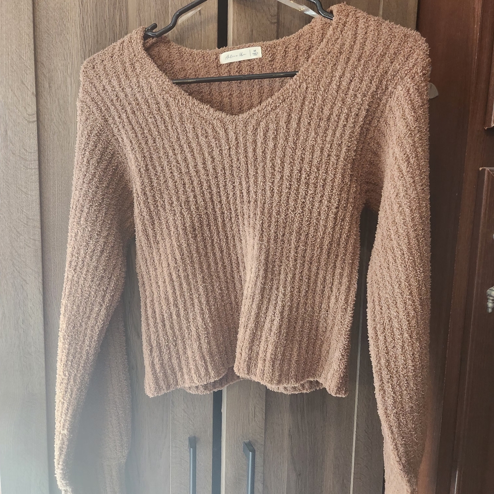 Active USA Textured Brown Crop Top